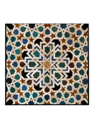 Buy Decorative Wall Painting With Frame White/Blue/Black 20x20cm in Egypt