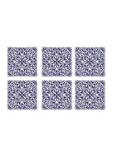 اشتري طقم قاعدة الأكواب 6 قطع Blue/White 9x9 سنتيمتر في مصر