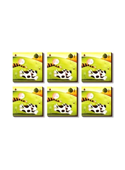 Buy 6-Piece Of Tea Coaster Set Multicolour 9x9cm in Egypt