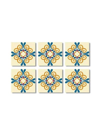 اشتري 6-Piece Wooden Tea Coaster Set متعدد الألوان 9x9 سنتيمتر في مصر