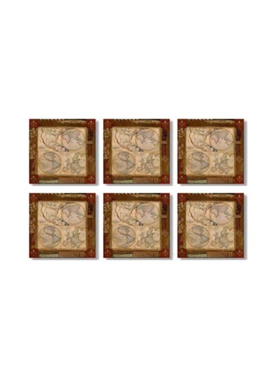 اشتري 6-Piece Decorative Tea Coasters Set Multicolour 9x9 سنتيمتر في مصر