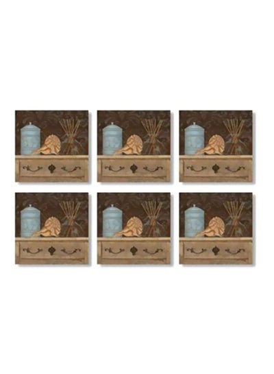 Buy 6-Piece Coaster Set Multicolour 9x9cm in Egypt