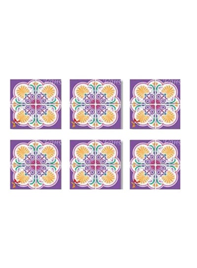 Buy 6-Piece Tea Coaster Set Multicolour 9x9cm in Egypt