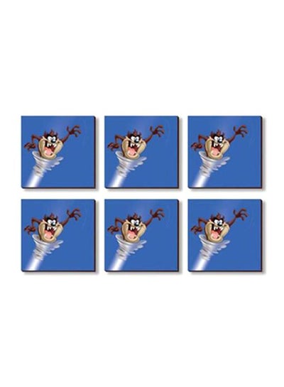 Buy 6-Piece Coaster Set Multicolour 9x9cm in Egypt