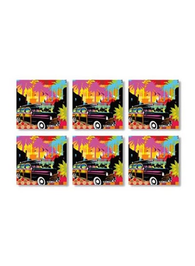 Buy 6-Piece Coaster Set Multicolour 9x9cm in Egypt