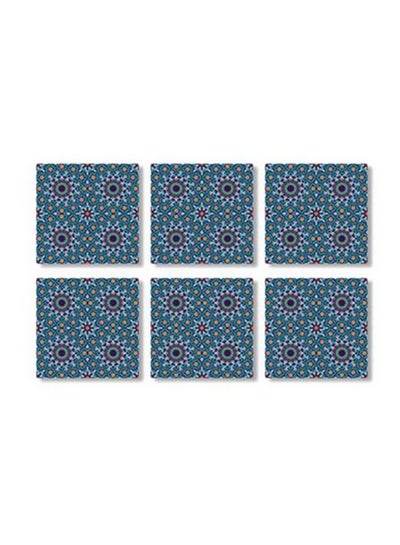 Buy 6-Piece Coaster Set Multicolour 9x9cm in Egypt