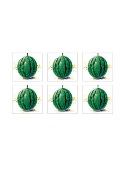 Buy 6-Piece Coaster Set Green 9x9cm in Egypt