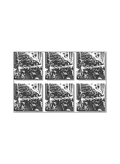 Buy 6-Piece Coaster Set Grey/White 9x9cm in Egypt