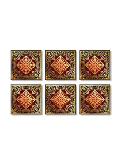 اشتري 6-Piece Tea Coaster Set Multicolour 9x9 سنتيمتر في مصر