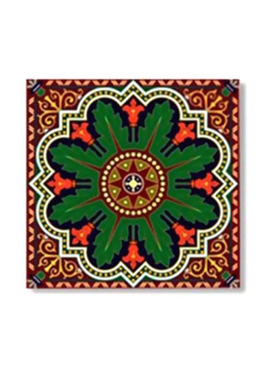 Buy Decorative Wall Painting With Frame Green/Yellow/Red 15x15cm in Egypt