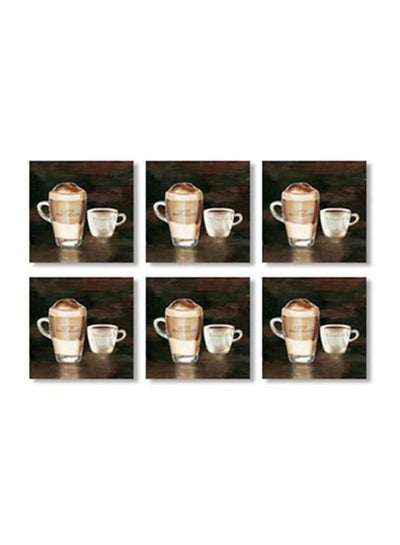 Buy 6-Piece Decorative Coaster Multicolour 9x9cm in Egypt