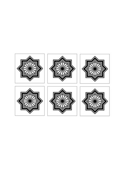 اشتري طقم من 6 قطع من قواعد الأكواب للزينة Black/White 9×9 سنتيمتر في مصر