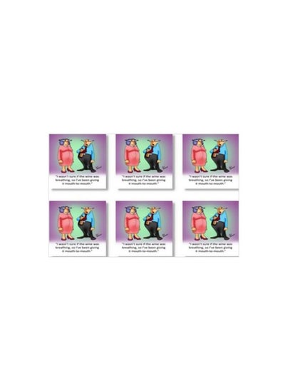 Buy 6-Piece Coaster Set Multicolour 9x9cm in Egypt