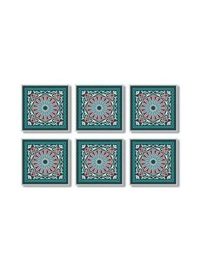 Buy 6-Piece Coaster Set Multicolour 9x9cm in Egypt