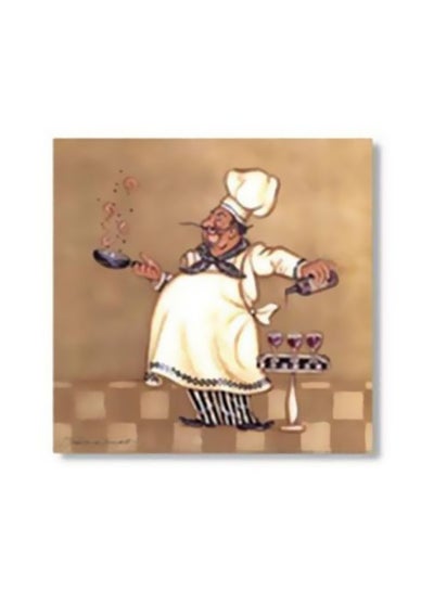 Buy Decorative Printed Coaster White/Brown/Black 24x24cm in Egypt