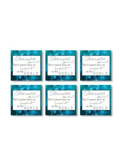 Buy 6-Piece Decorative Tea Coasters White/Blue/Black 9x9cm in Egypt