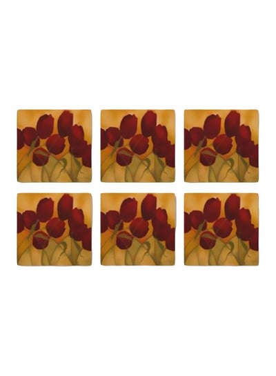 Buy 6-Piece Coaster Set Multicolour 9x9cm in Egypt