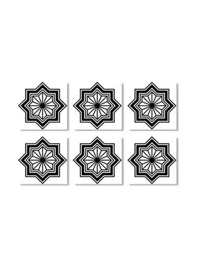 اشتري طقم قاعدة الأكواب 6 قطع White/Black 9x9 سنتيمتر في مصر