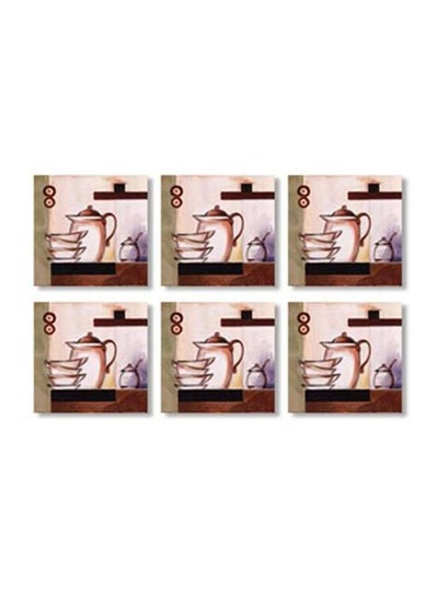 Buy 6-Piece Coaster Set Multicolour 9x9cm in Egypt