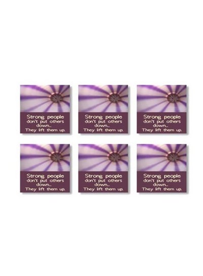 Buy 6-Piece Tea Coaster Set Multicolour 9x9cm in Egypt