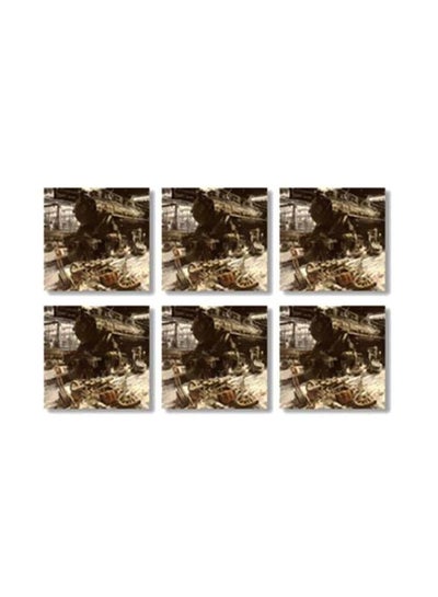 Buy 6-Piece Coaster Set Multicolour 9x9cm in Egypt