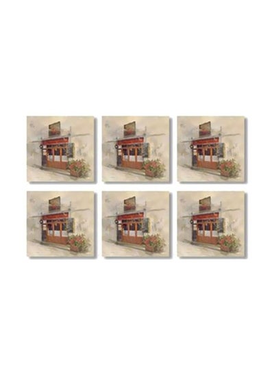 Buy 6-Piece Coaster Set Multicolour 9x9cm in Egypt