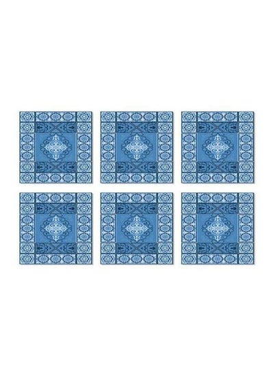 اشتري 6-Piece Tea Coasters Set Blue/White 9x9 سنتيمتر في مصر