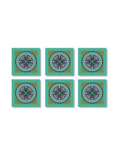 Buy 6-Piece Coaster Set Multicolour 9x9cm in Egypt