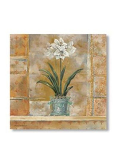 Buy Decorative Wall Painting With Frame Beige/Green 15x15cm in Egypt