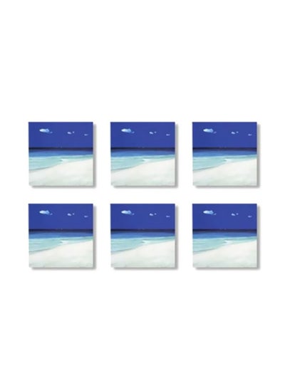 اشتري 6-Piece Tea Coasters Blue/White 9x9 سنتيمتر في مصر