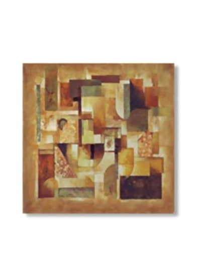 Buy Decorative Wall Art With Frame Brown/Beige/Yellow 34x34cm in Egypt