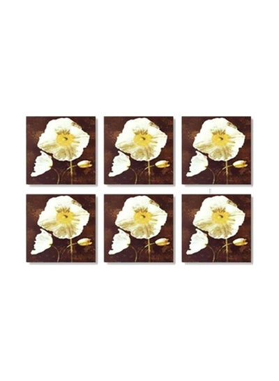 Buy 6-Piece Tea Coaster Set Multicolour 9x9cm in Egypt