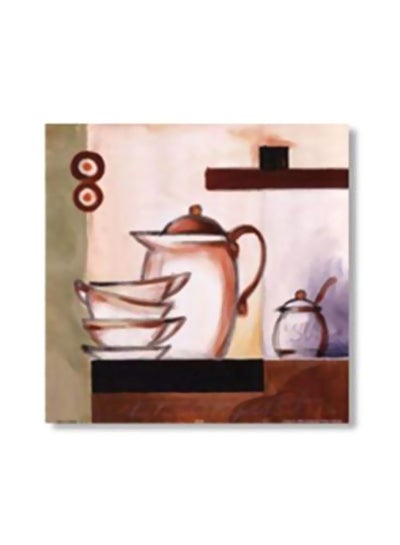 اشتري Painted Tea Coaster Brown/Pink/Grey 34x34 سنتيمتر في مصر