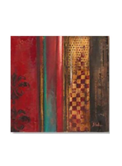 Buy Abstract Patterned Decorative Wall Poster With Frame Red/Blue/Yellow 15x15cm in Egypt