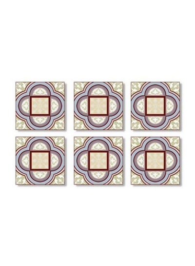 اشتري 6-Piece Decorative Tea Coaster Multicolour 9x9 سنتيمتر في مصر