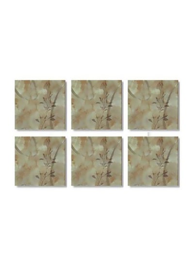 Buy 6-Piece Decorative Tea Coaster Multicolour 9x9cm in Egypt