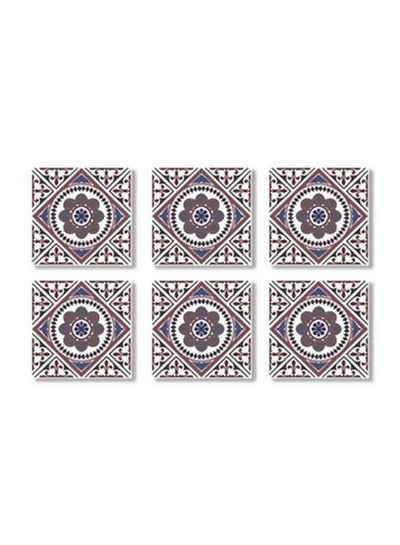 Buy 6-Piece Coaster Set Multicolour 9x9cm in Egypt