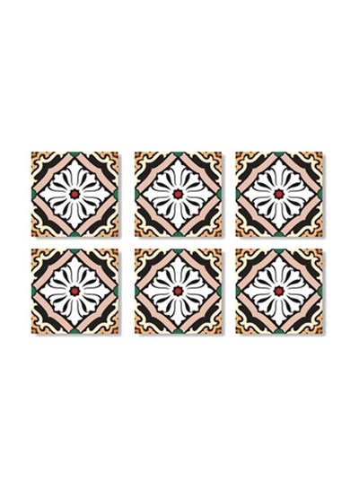 Buy 6-Piece Tea Coaster Set Multicolour 9x9cm in Egypt