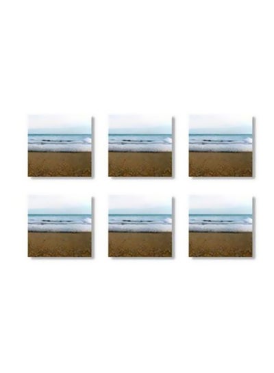 Buy 6-Piece Tea Coaster Set Multicolour 9x9cm in Egypt