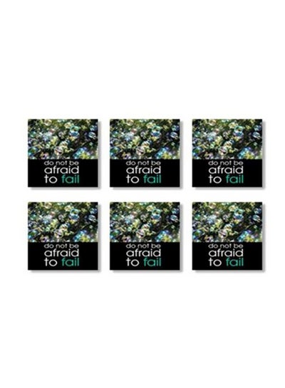 Buy 6-Piece Decorative Coaster Black/Green 9x9cm in Egypt