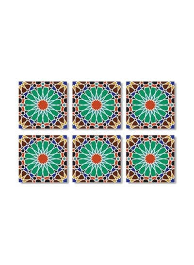 Buy 6-Piece Coaster Set Multicolour 9x9cm in Egypt