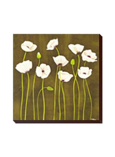 Buy Decorative Wall Art With Frame Brown/White/Green 47x47cm in Egypt