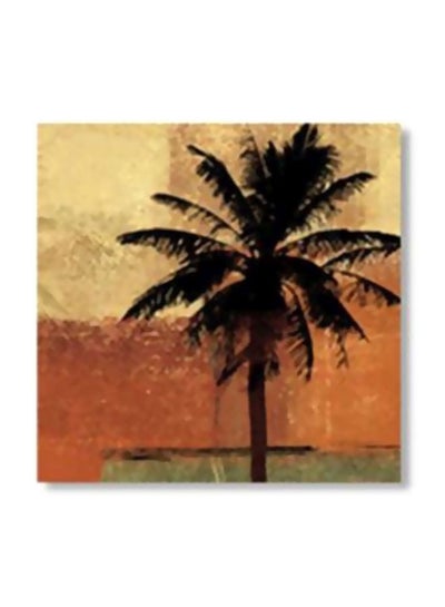 Buy Decorative Tea Coaster Yellow/Black/Brown 24x24cm in Egypt