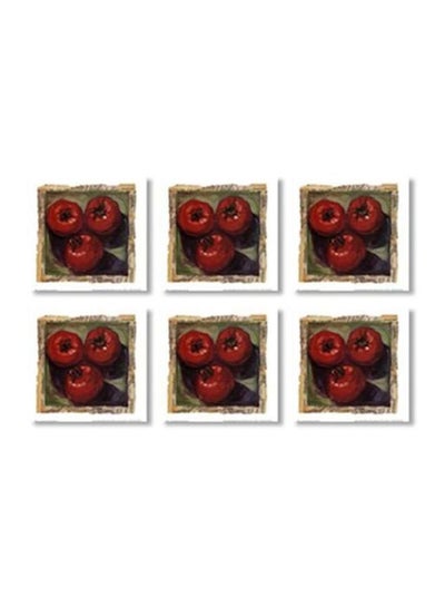 Buy 6-Piece Coaster Set Multicolour 9x9cm in Egypt