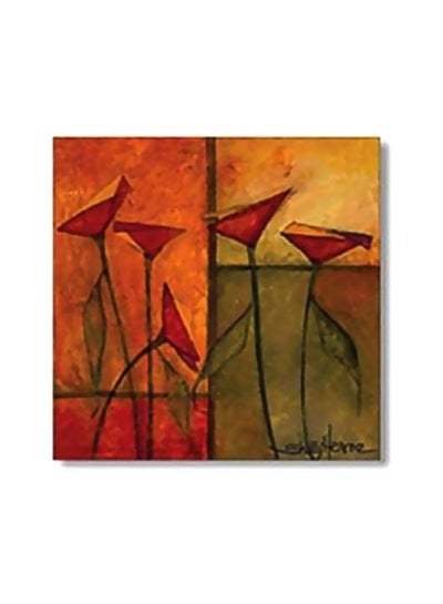 Buy Decorative Wall Painting With Frame Orange/Red/Green 34x34cm in Egypt