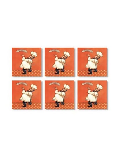 Buy 6-Piece Coaster Set Multicolour 9x9cm in Egypt