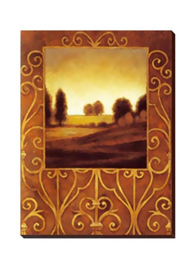 Buy Decorative Wall Painting With Frame Brown/Gold/Beige 15x15cm in Egypt