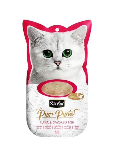 Buy Purr Puree Tuna And Smoked Fish Pack Of 4 Multicolour 15grams in UAE