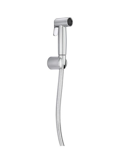 Buy Toilet Spray Shattaf With Flexible Hose And Holder Silver in UAE