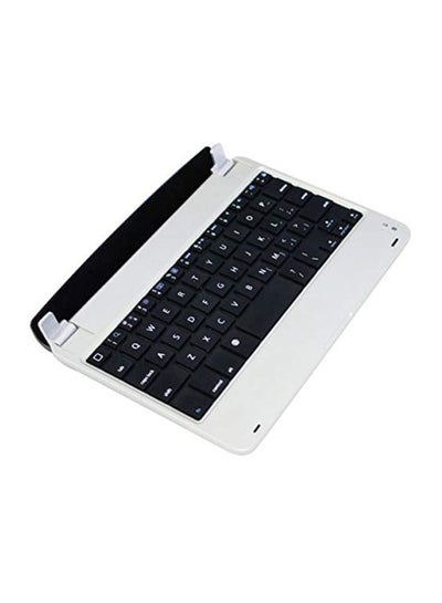 Buy Aluminium Bluetooth Wireless Keyboard With Case Stand For iPad Air Black/White in UAE